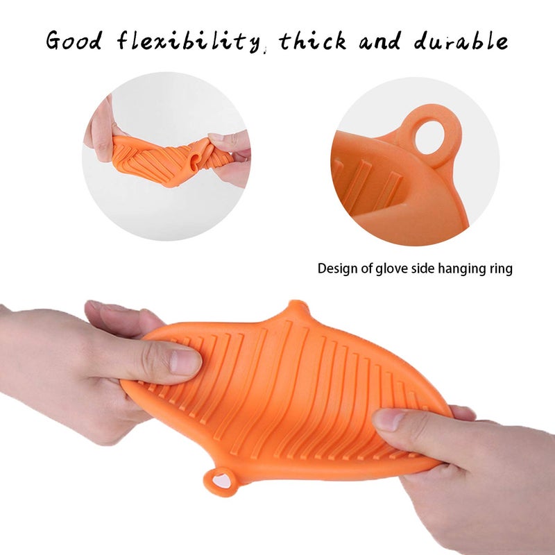 NEPAK 4 Pairs Silicone Cooking Pinch Grips Oven Mitts Potholder for Kitchen Cooking & Baking - Image 3